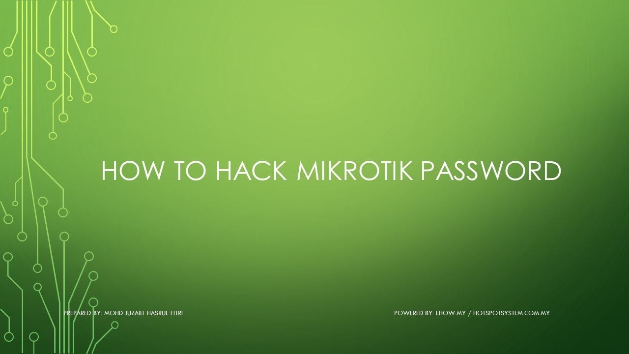 hack mikrotik router password